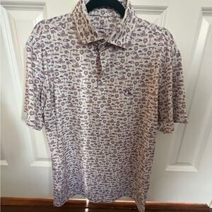 Rhoback Men's Polo Shirt - LSU Baton Rouge pattern size M